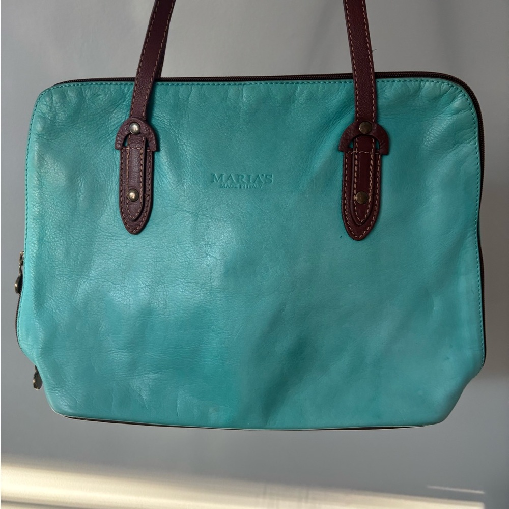 Vintage Marias Brown Italian Leather Purse Bag Shoulder Tote Soft